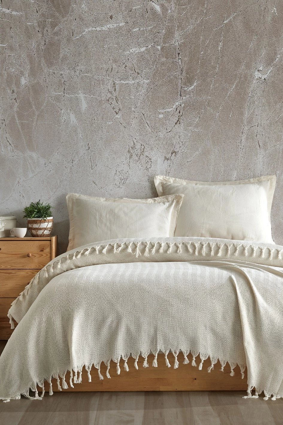 Batanije Double Pique, Berlino, ngjyrë ecru, 200x220cm