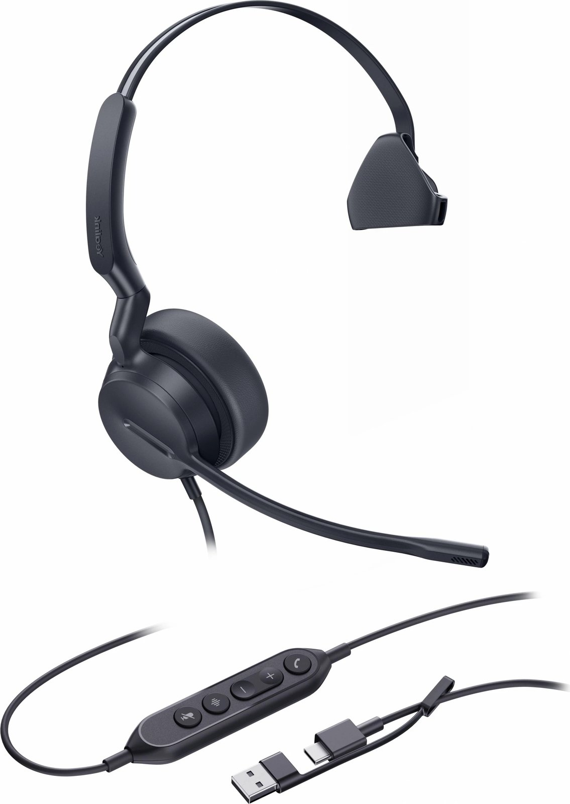 Kufje Yealink UH42 Mono UC, USB-C/A, me mikrofon, e zezë