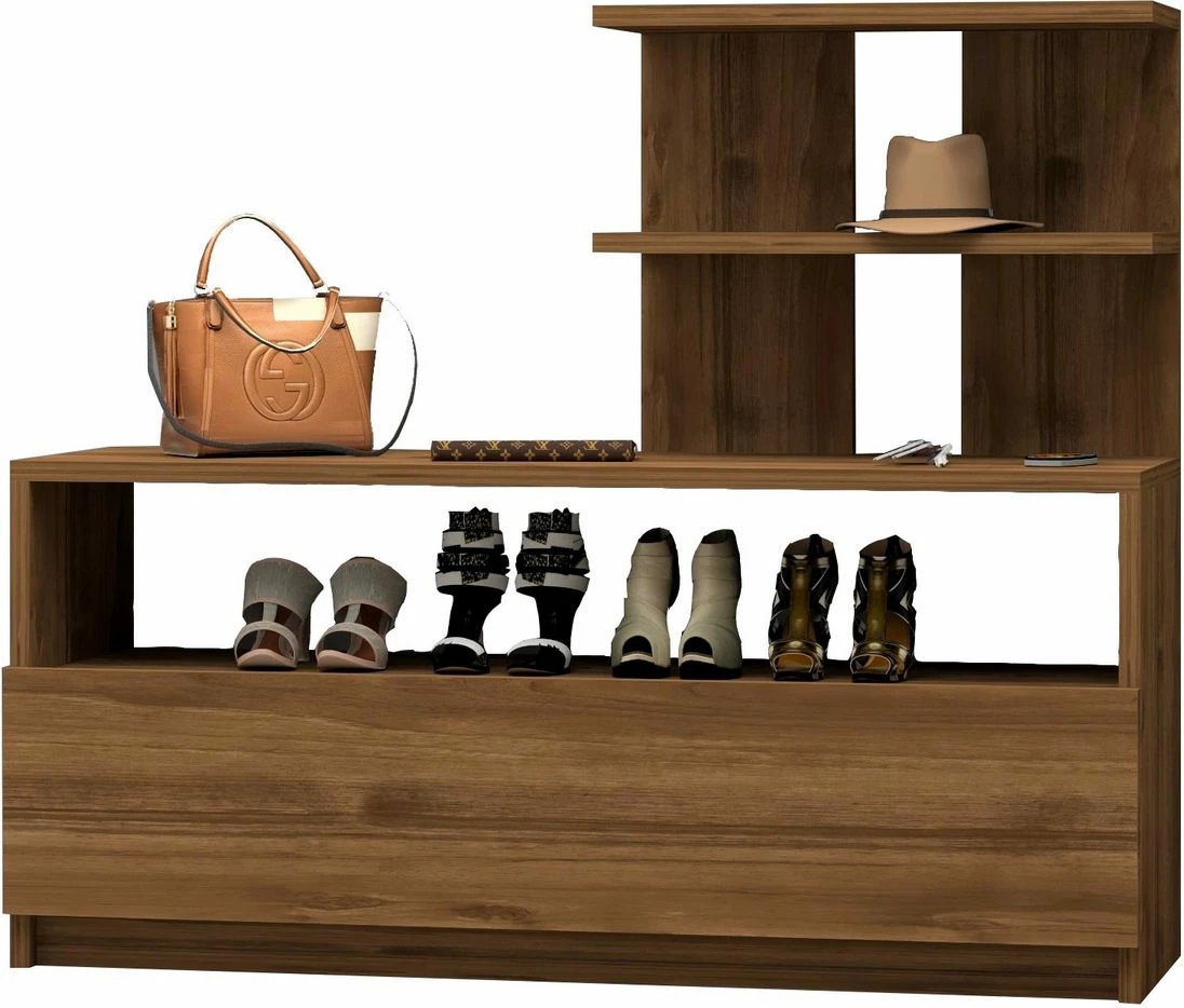 Dollap këpucësh Hanah Home, Airy, ngjyrë arre