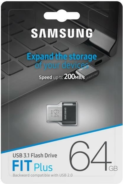 Pendrive Samsung FIT Plus 64 GB, USB 3.1, Titanium