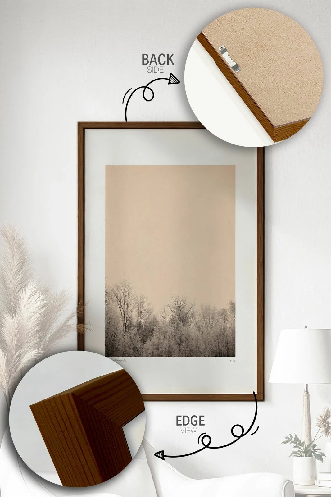 Pikturë dekorative me kornizë, Wallity, Lmnmdlkahve24, shumëngjyrëshe, 33x48cm