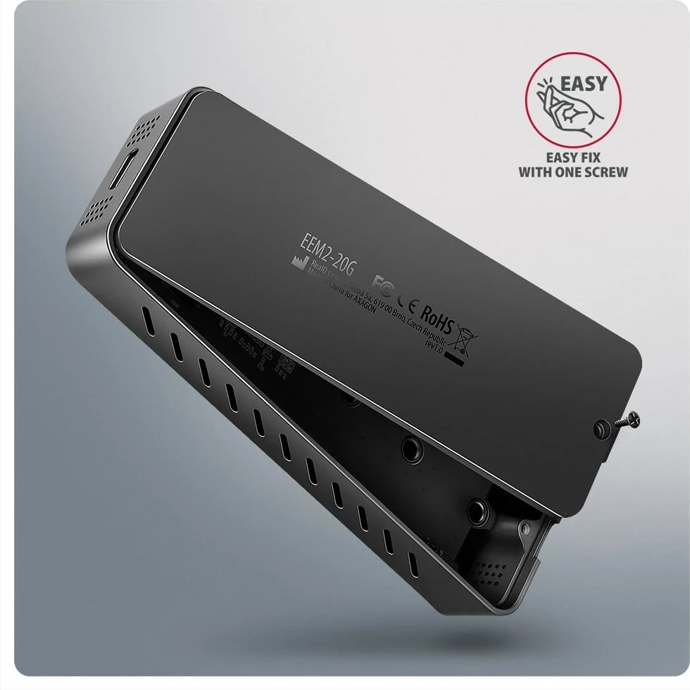 Kasë SSD AXAGON EEM2-20G, USB-C 3.2, M.2, E zezë Kasë SSD AXAGON EEM2-20G, USB-C 3.2, M.2, E zezë