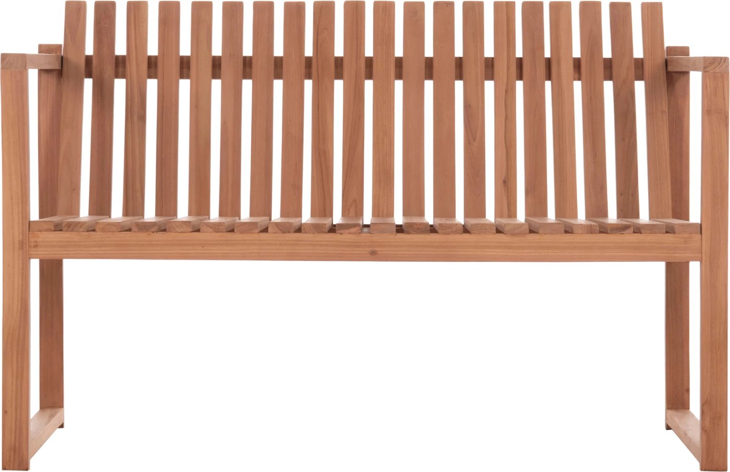 Bankë për jashtë, 2 vende, dru tik, ngjyrë natyrale, VED FH18124, 130x60x86cm