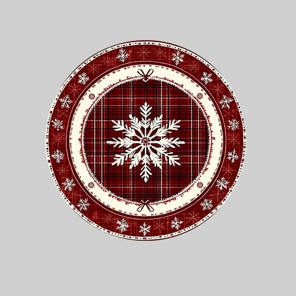 Qilim i rrumbullakët, tematikë Krishtlindjesh, shumëngjyrësh, 100x100cm, Crp-Yrlk26-15