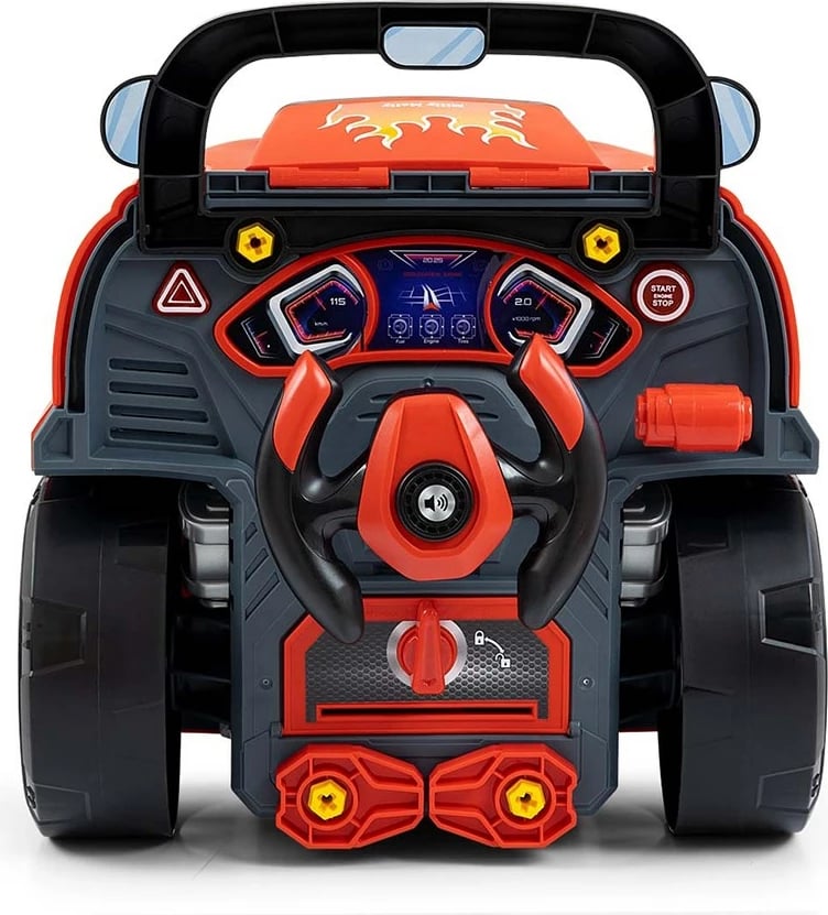 Lodër edukative model motori makine, Milly Mally N-GINE, set 56 copë, efekte dritë/tingull, STEM, 3+, e kuqe