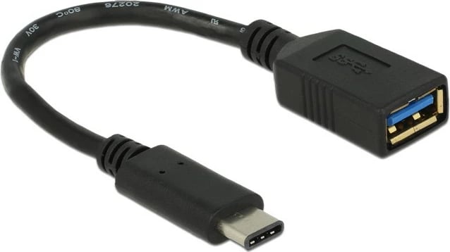 Kabllo adapter USB DeLOCK 0.15m, USB 3.1, USB C, USB A, e zezë