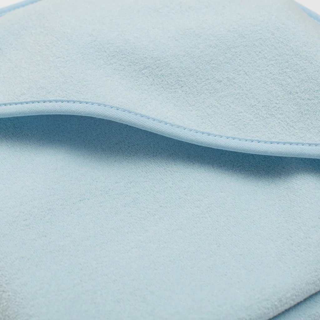 Peshqir me kapuç për bebe, NEW BABY, BASIC 80x80, 80x80 cm, blu, me larëse dore terry (gratis)