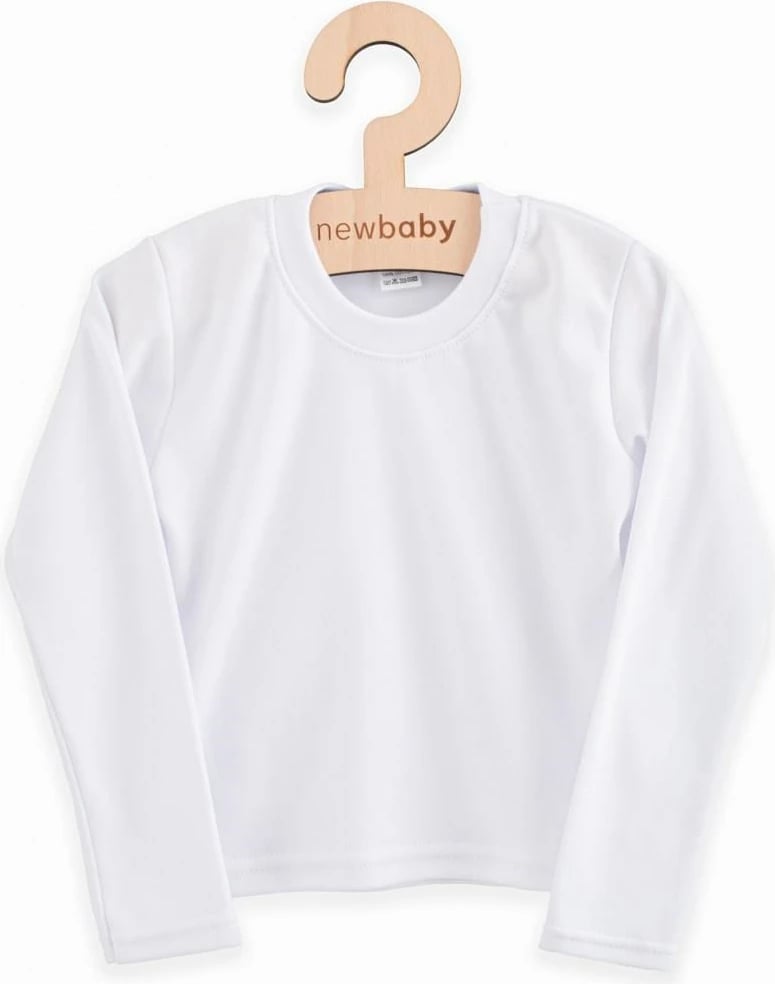 Bluzë me mëngë të gjata, NEW BABY, 100% pambuk, madhësi 110 (4-5 vjeç), e bardhë
