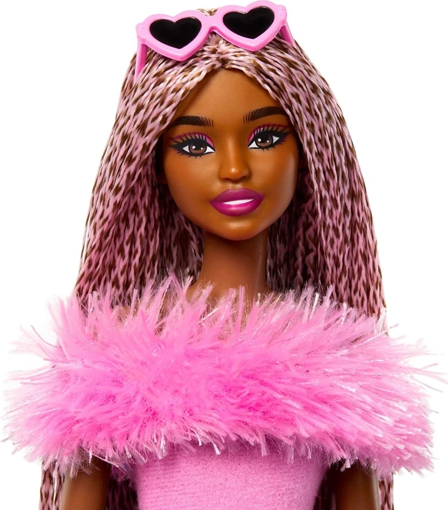 Kukull mode Barbie Deluxe Style #4, MATTEL, 1282972, jumpsuit rozë, flokë të gërshetuara rozë-kafe
