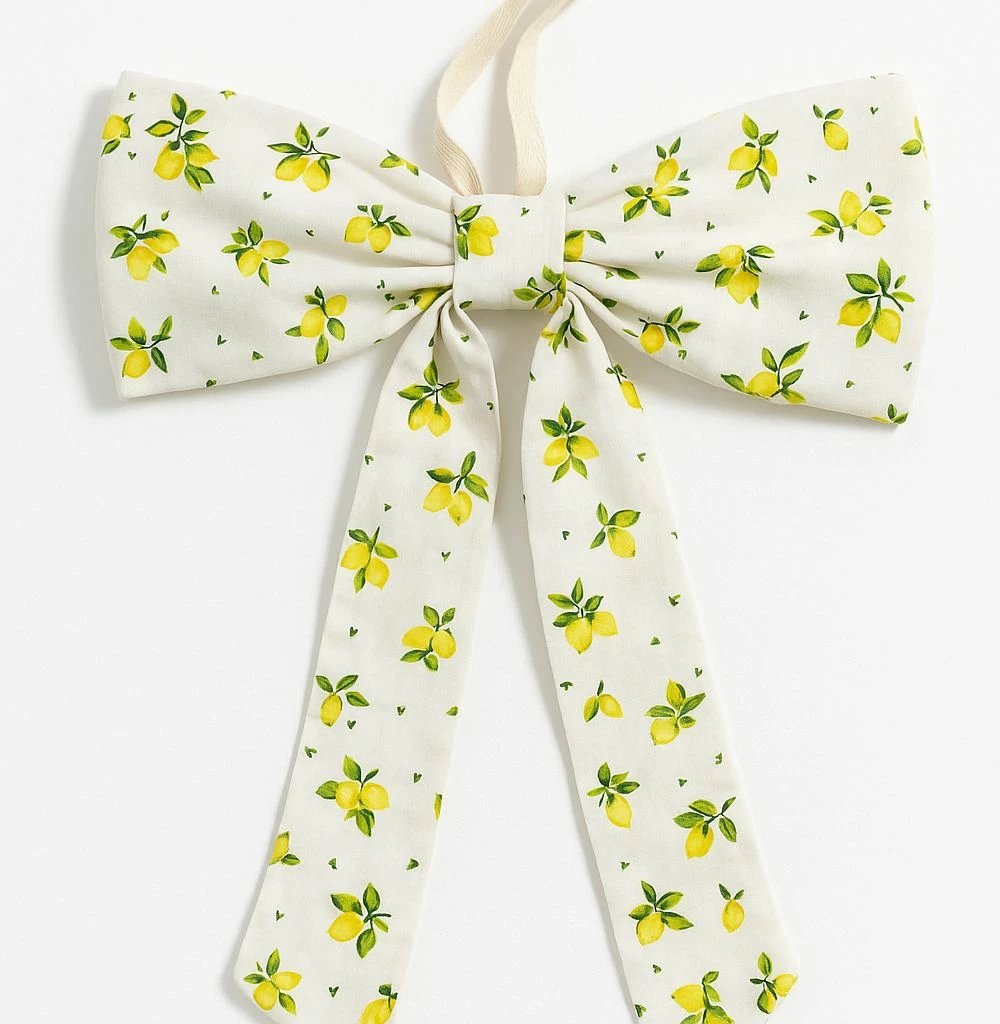 Dekor për derë, fjongo e verdhë dhe e bardhë, Door Bow-9