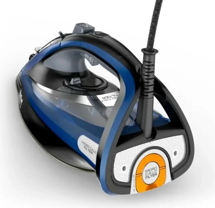 Hekur me avull, Tefal, FV9848E0 Ultimate Pure, 3200W, depozitë 350 ml, avull 60 g/min, shpërthim 260 g/min, zi/blu