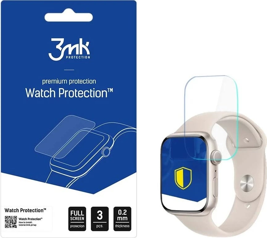 Foli mbrojtëse për Apple Watch 8, 3mk ARC+, 45mm, transparent