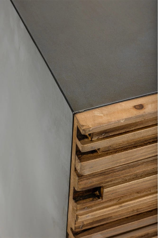 Komodë Coast me 3 sirtarë, ngjyrë e zezë-natyrale, 90x37x79cm