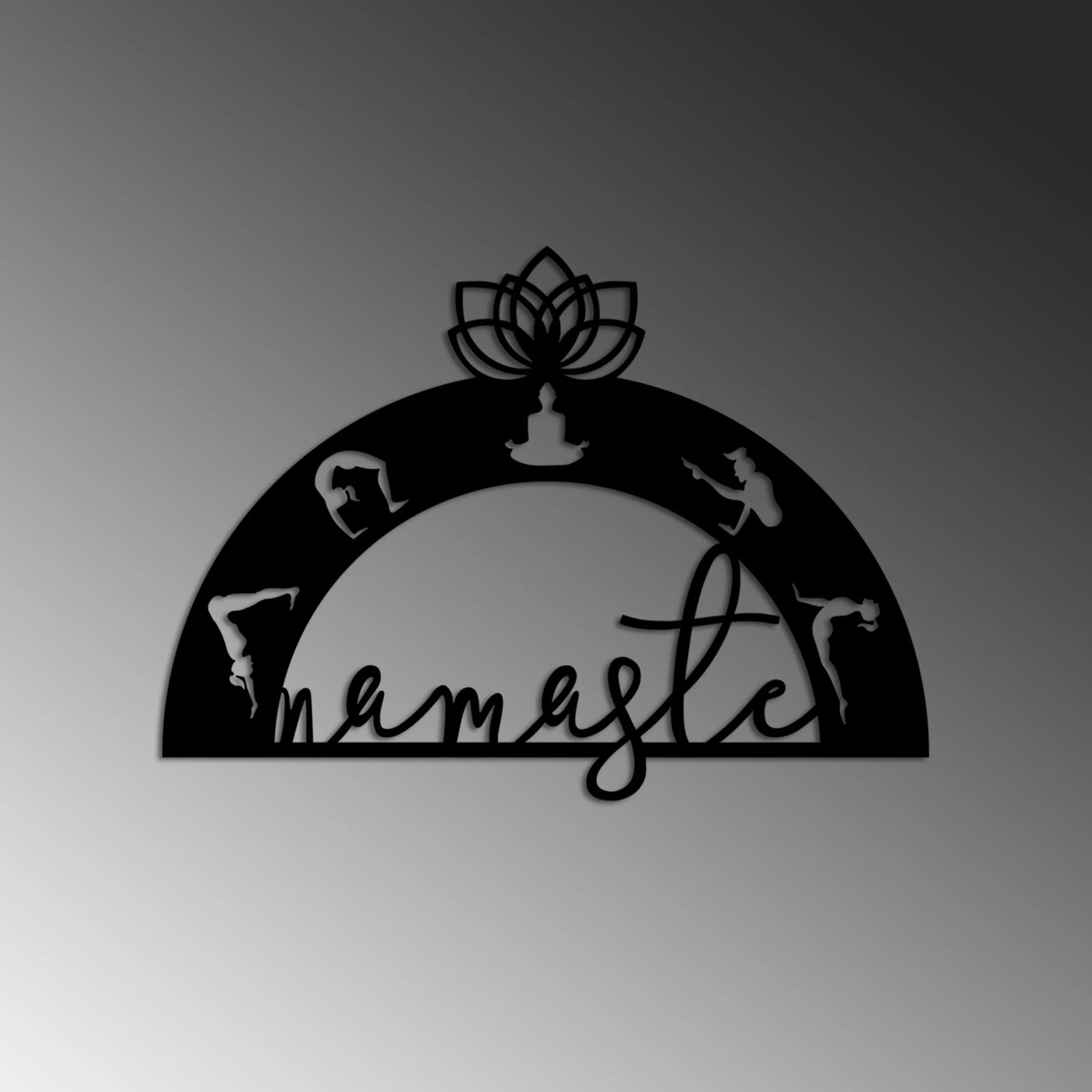 Aksesor dekorativ metalik për mur, Namaste, Wallity, ngjyrë e zezë