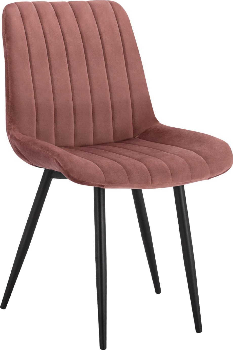 Karrige me kadife ngjyrë rozë e pluhurosur dhe kornizë metalike e zezë FH8725.02 50x57x82Y cm., set prej 2 copë