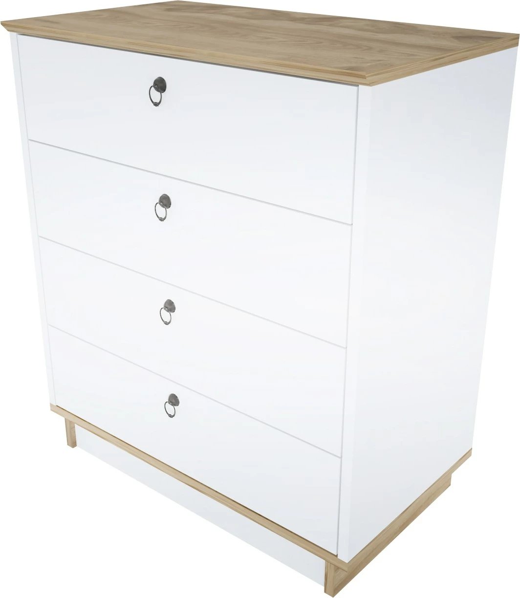 Komodë Skye Decor, Sahra, ngjyrë lis dhe e bardhë