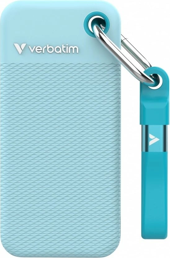 SSD i jashtëm, Verbatim, Pocket SSD Summer Edition 32324, 1TB, M.2, USB-C 3.2 Gen 2 deri 1000MB/s, blu, set me 2 kapakë gome/kabllo/varëse/çantë