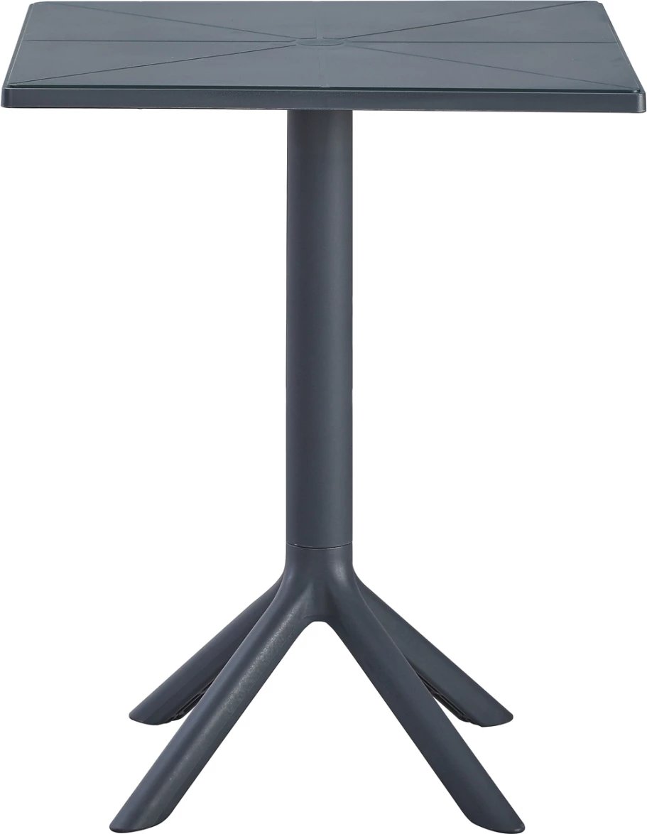 Sipërfaqe Tavoline katrore polipropileni TERRIN FH6125.20, ngjyrë gri e errët, 60,5x60,5x76,5H cm