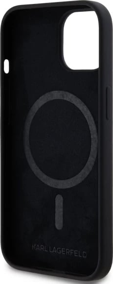 Mbështjellës Karl Lagerfeld KLHMP15SSKHPPLK për iPhone 15 6.1", silikon, MagSafe, i zi