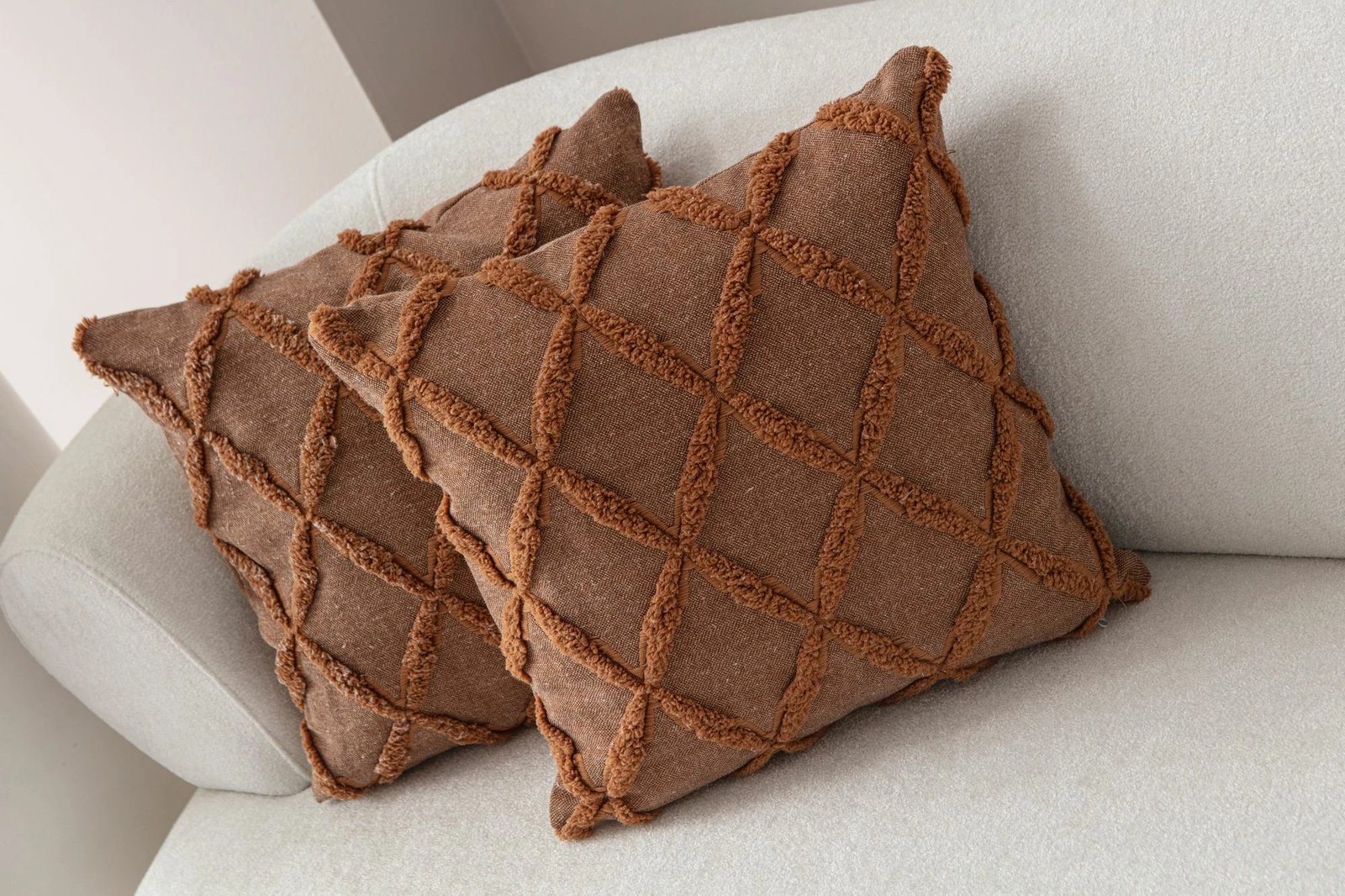 Set mbulesash për jastëkë (2 copë), Evila Originals, Tuffet, ngjyrë kafe, 43x43cm