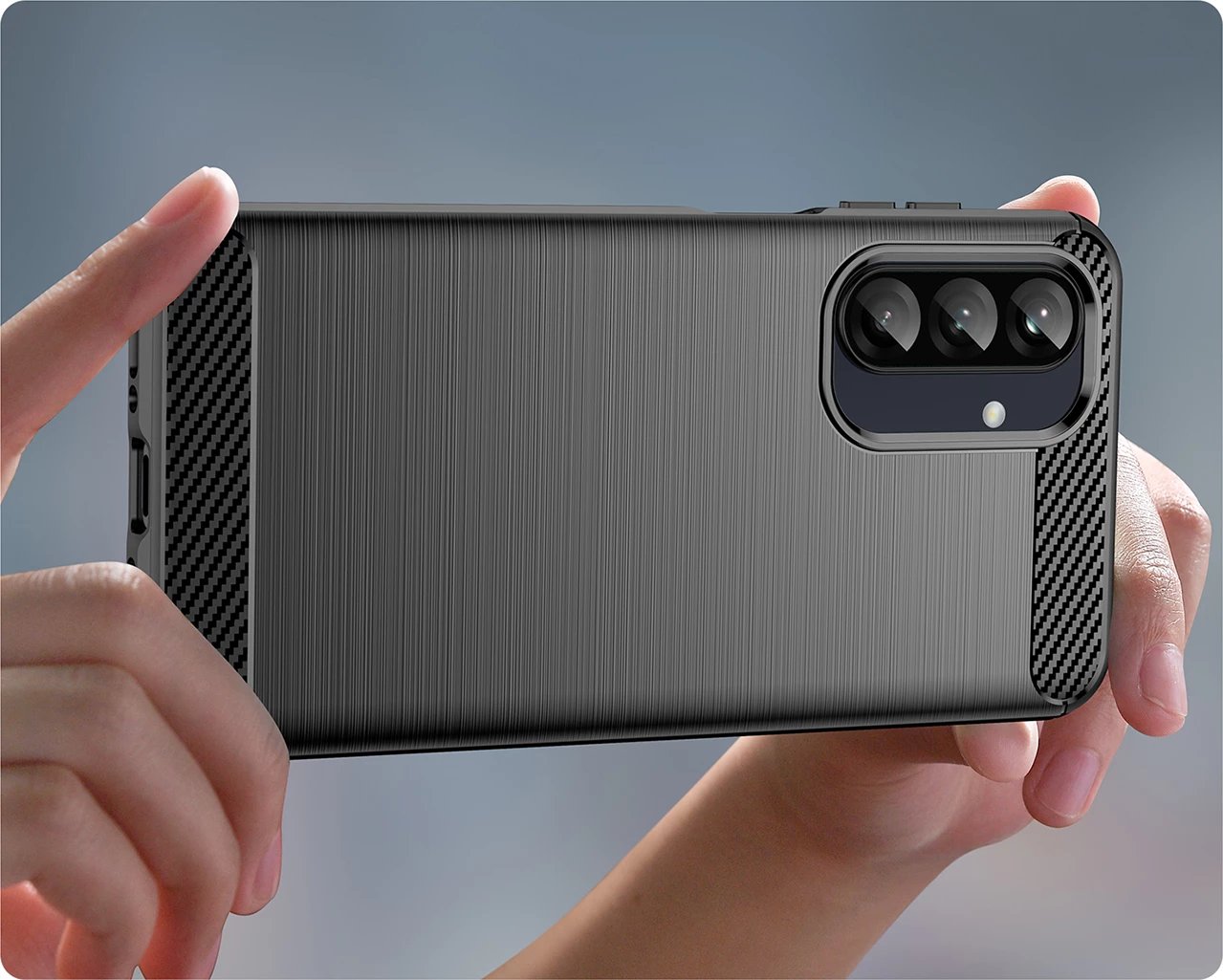 Mbështjellës Hurtel Carbon Case për Samsung Galaxy A26, TPU, Zi