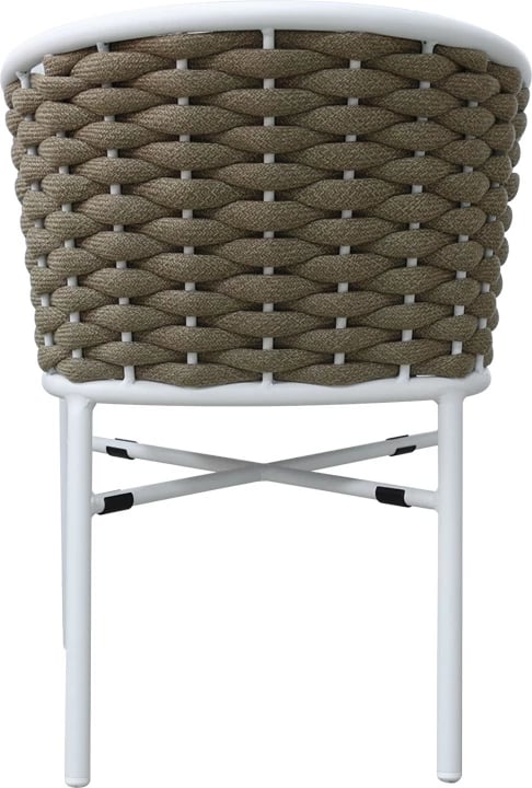 Karrige alumini Noevo e grumbullueshme me kornizë të bardhë-litar natyral 57x62x77cm