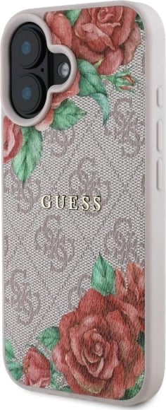 Mbështjellës Guess GUHMP16SP4ROPEMCP për iPhone 16 6.1", hardcase, MagSafe, rozë