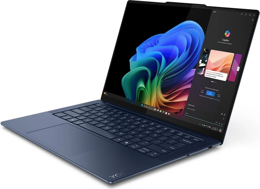 Laptop Lenovo Yoga Slim 7 14Q8X9 Copilot+, Qualcomm Snapdragon X1E-78-100, 14.5" Touchscreen 3K, 32 GB RAM, 512 GB SSD, Blu