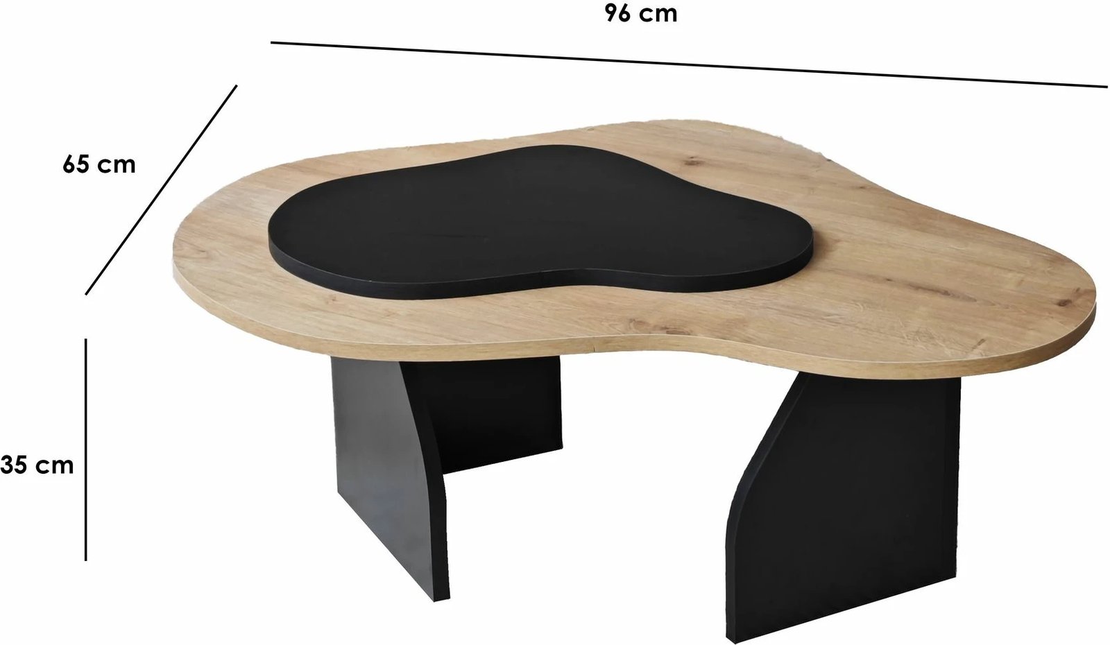 Tavolinë kafeje Hanah Home, ngjyrë lisi safir dhe e zezë