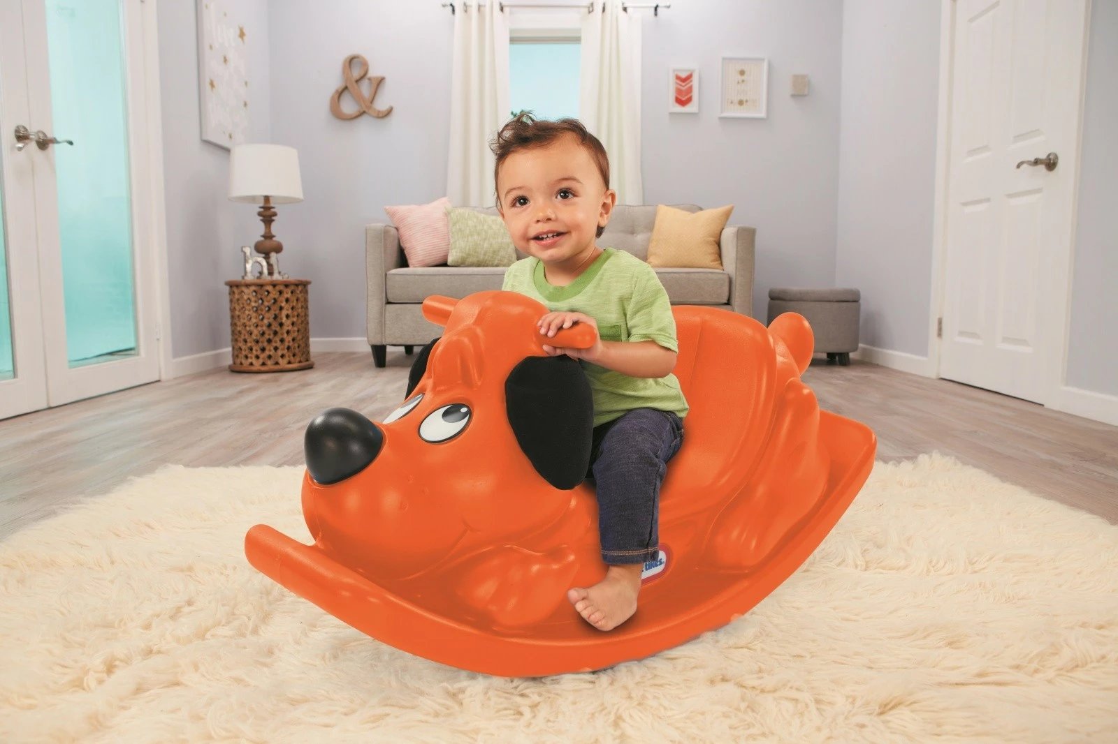 Lodër lëkundëse Little Tikes Rockin' Puppy, portokalli