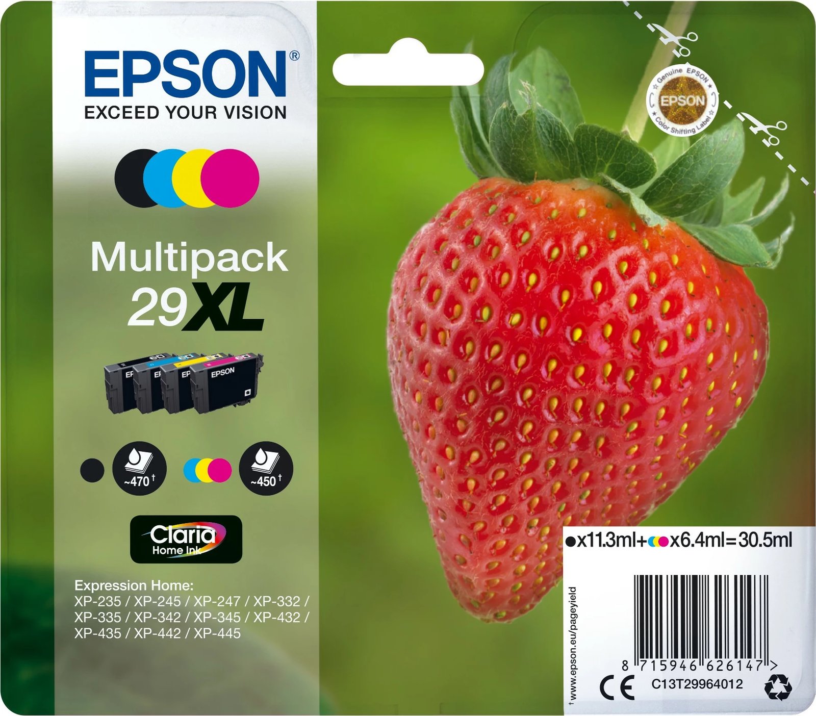Multipack bojë Epson 29XL, Claria Home, 4 ngjyra, XL