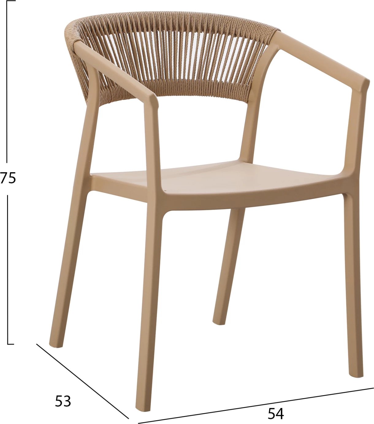 Karrige polipropileni BOGI FH6240.03 kapuçino me litar PP bezhë 55x53.5x74Hcm