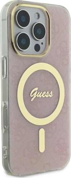 Mbështjellës Guess IML 4G MagSafe për iPhone 16 Pro Max, Rozë