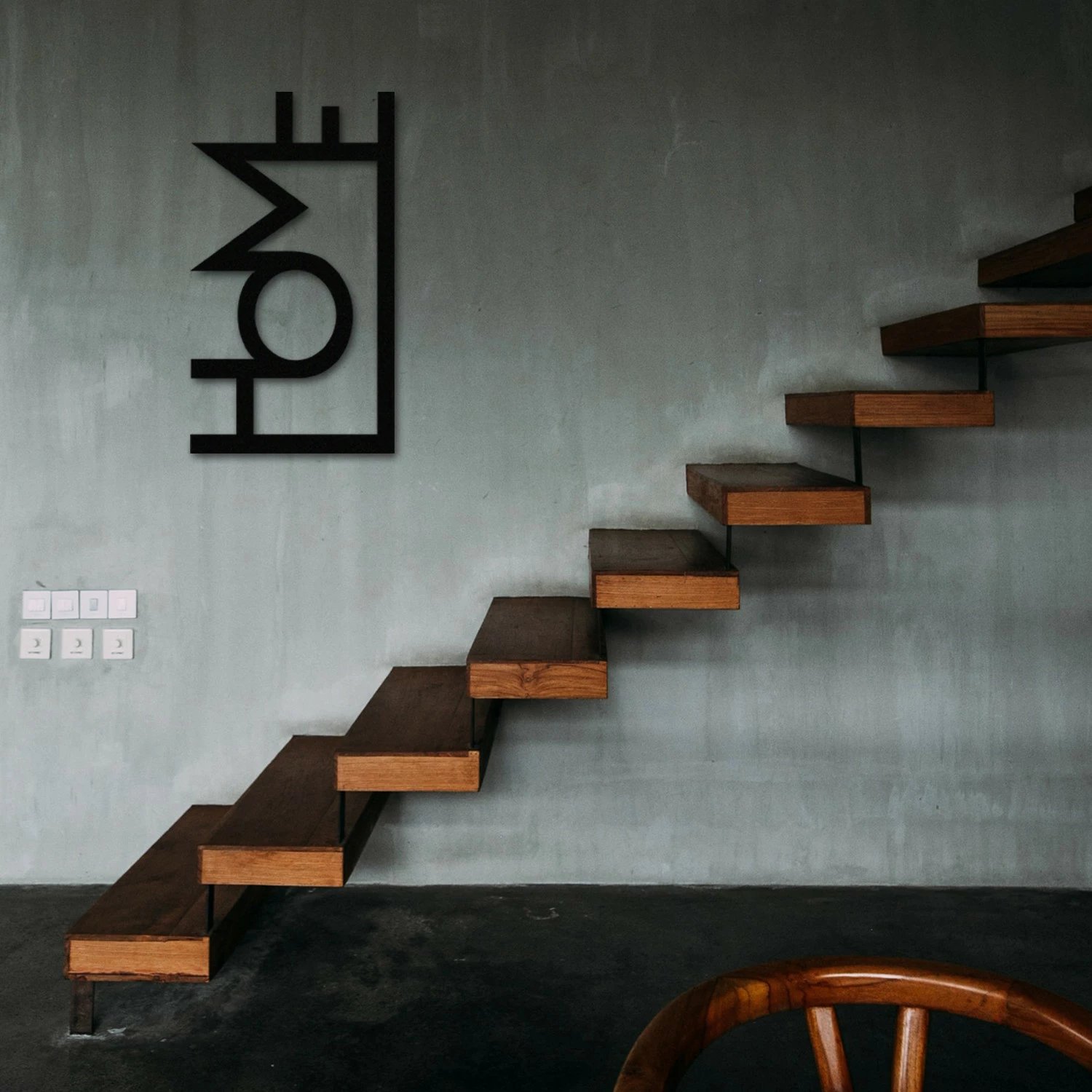 Aksesor dekorativ metalik për mur, Wallity, ngjyrë e zezë, 28x50cm