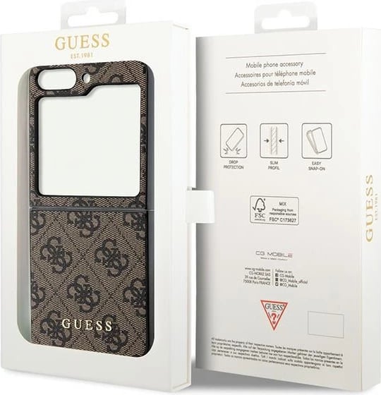 Mbështjellës Guess 4G Charms për Samsung Galaxy Z Flip 5, kafe