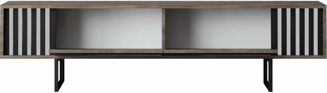 Komodë TV Hanah Home, Chrome Line, ngjyrë arre, e zezë