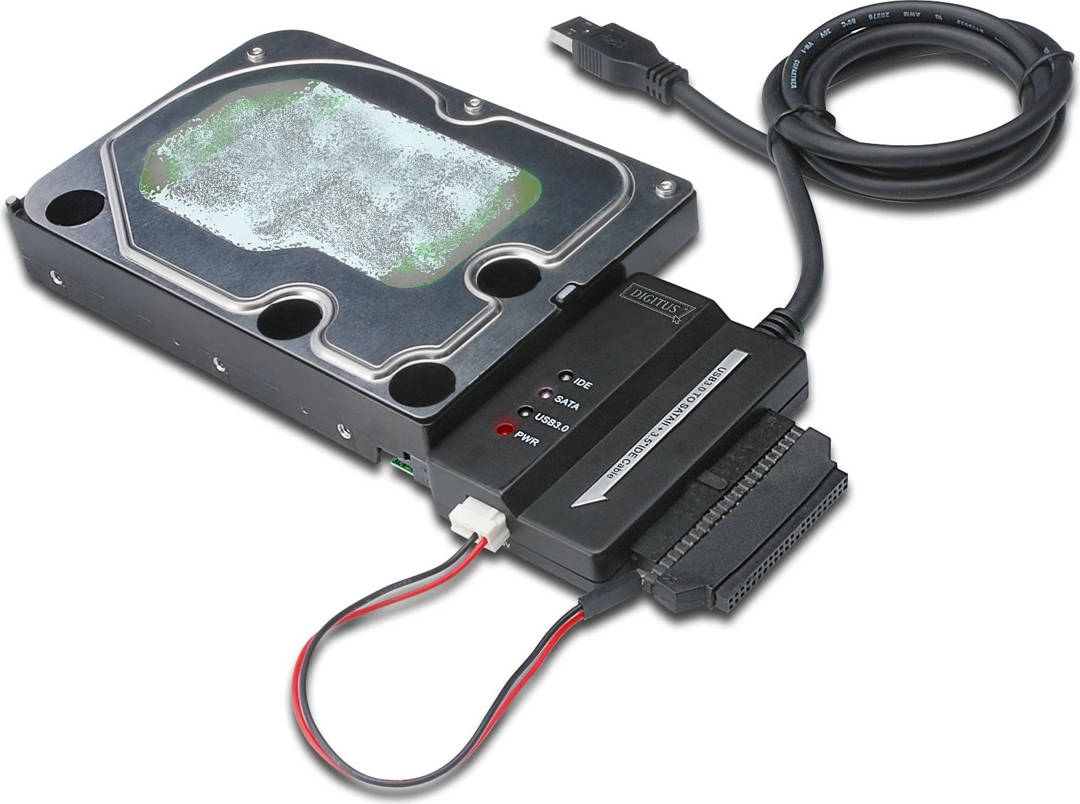 Kabëll USB 3.0 Digitus, IDE & SATA, 5000 Gbit/s, Ngjyrë e zezë