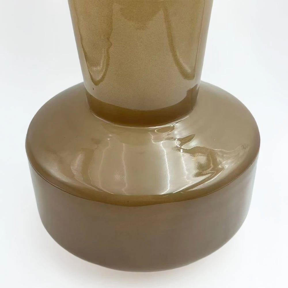 Vazo OPAC, qelq, ngjyrë kafe e çelët, 20x20x25cm