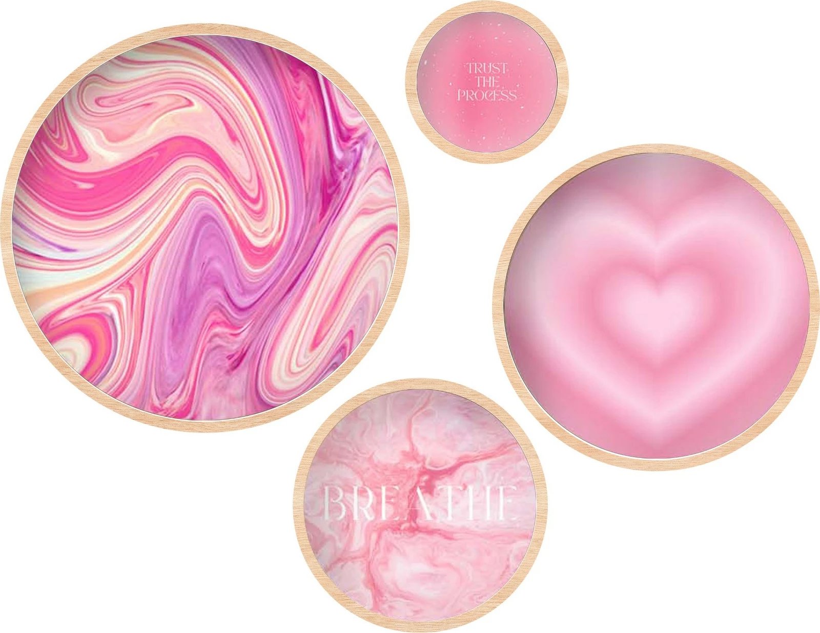 Set pikturash dekorative me kornizë MDF, 4 copë, Wallity, Huhu292