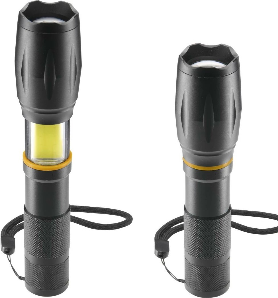 dritë dore, Hama, 228620, 200 lm, rreze 180 m, 3 modalitete, zoom, COB anësore, AAA, e zezë