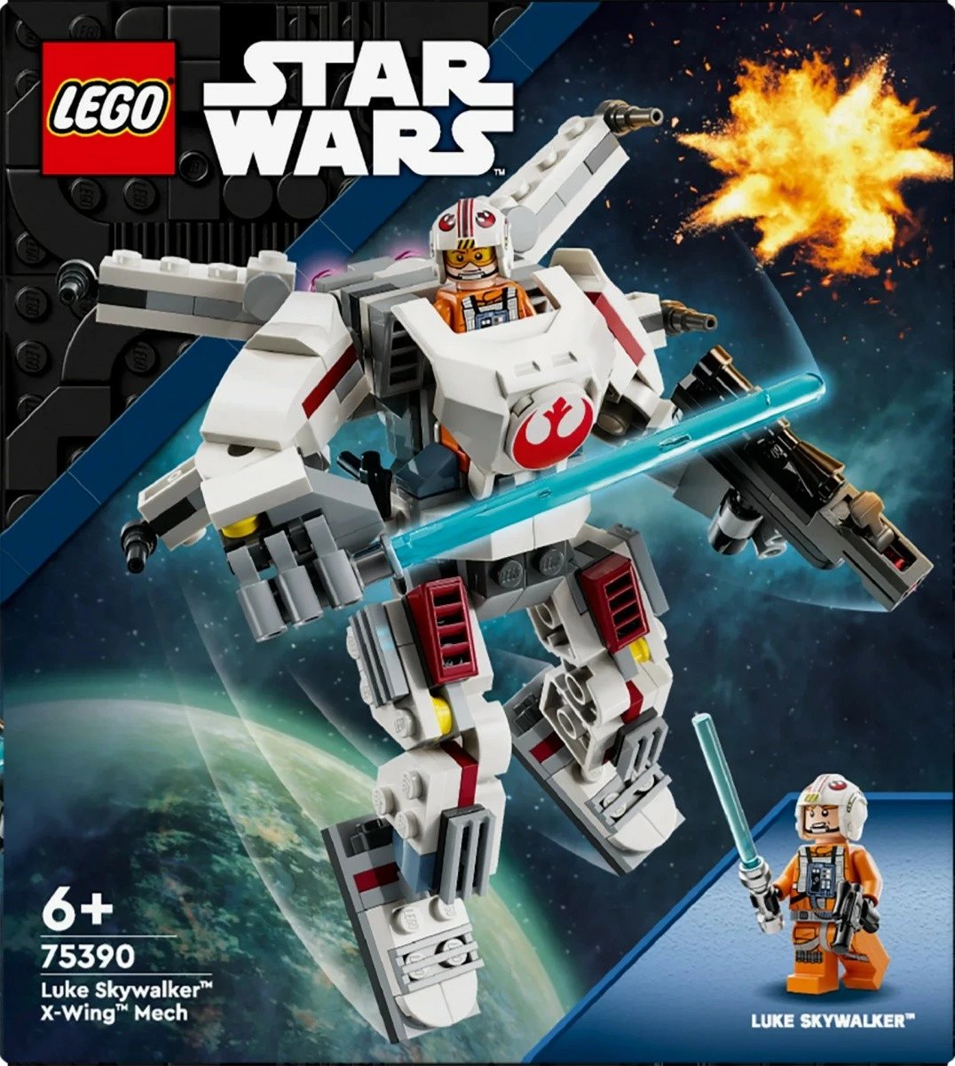 Set LEGO Star Wars 75390 Luke Skywalker X-Wing Mech, 195 pjesë, për fëmijë, Bardhë