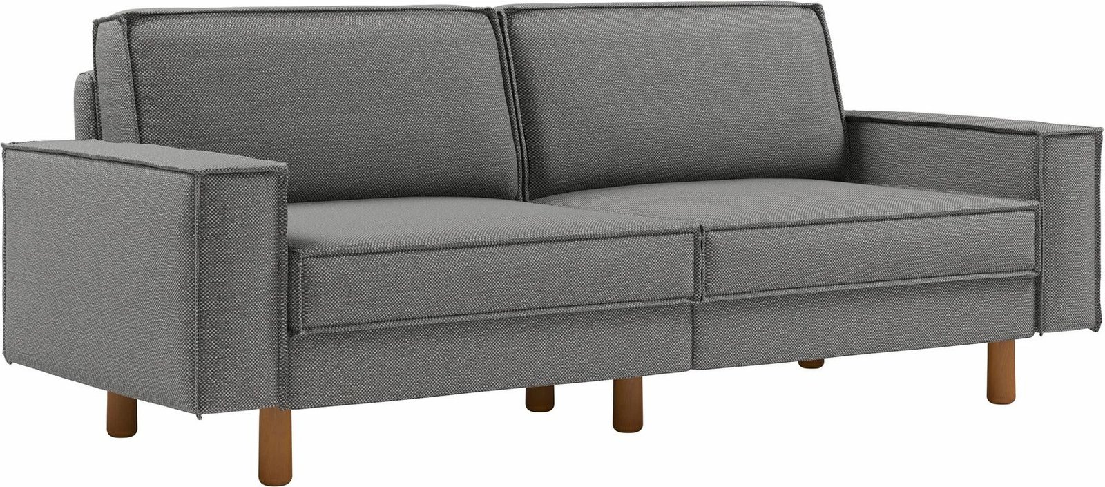 Divan treshe Atelier del Sofa, ngjyrë obsidian, këmbë dru arre