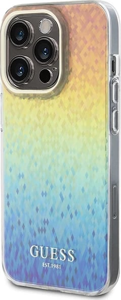 Mbështjellës Guess IML Faceted Mirror Disco Iridescent për iPhone 14 Pro, shumëngjyrësh