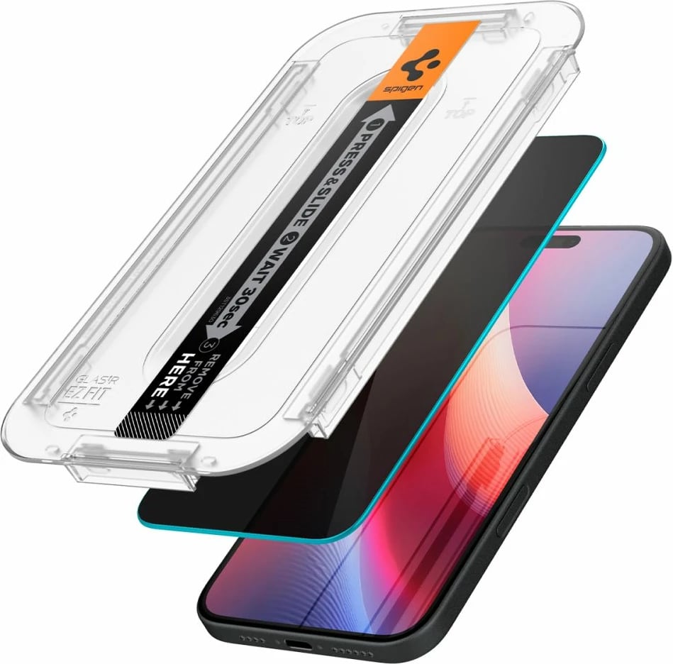 Mbrojtës ekrani Spigen Glas.tR EzFit Privacy për iPhone 15/16, 2 copë