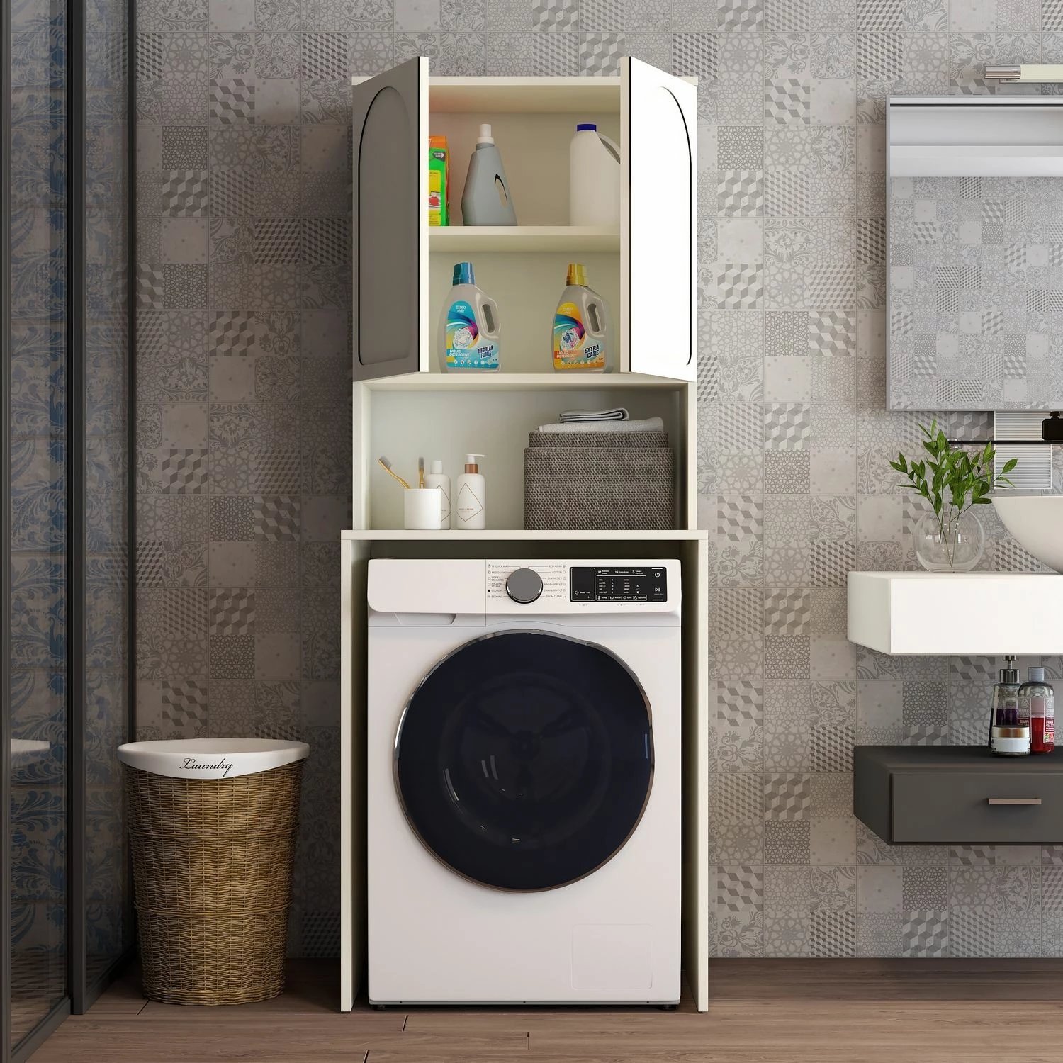 Dollap për lavatriçe, ngjyrë krem, Skye Decor Lyon 60