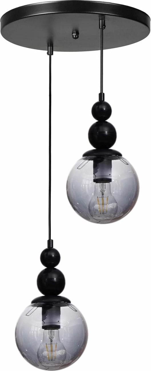 Llambë tavani Opviq, 9054-2, metal e xham, gri dhe e zezë