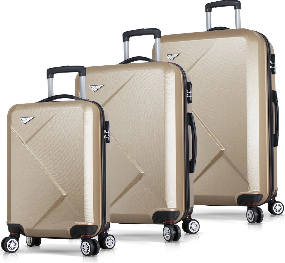 Set valixhesh (3 copë), ngjyrë ari, Zoozie Bags, 6790