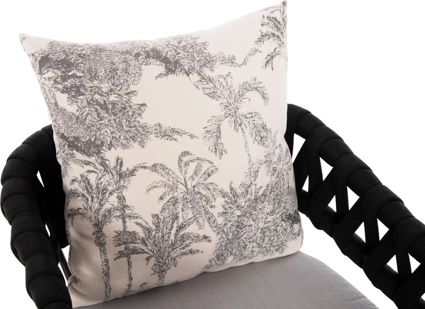 Karrige për bar alumini CAMDEN FH6142.01, ngjyrë antracit, me jastëk mbrapa ecru me dizajn print, 56x60x108H cm