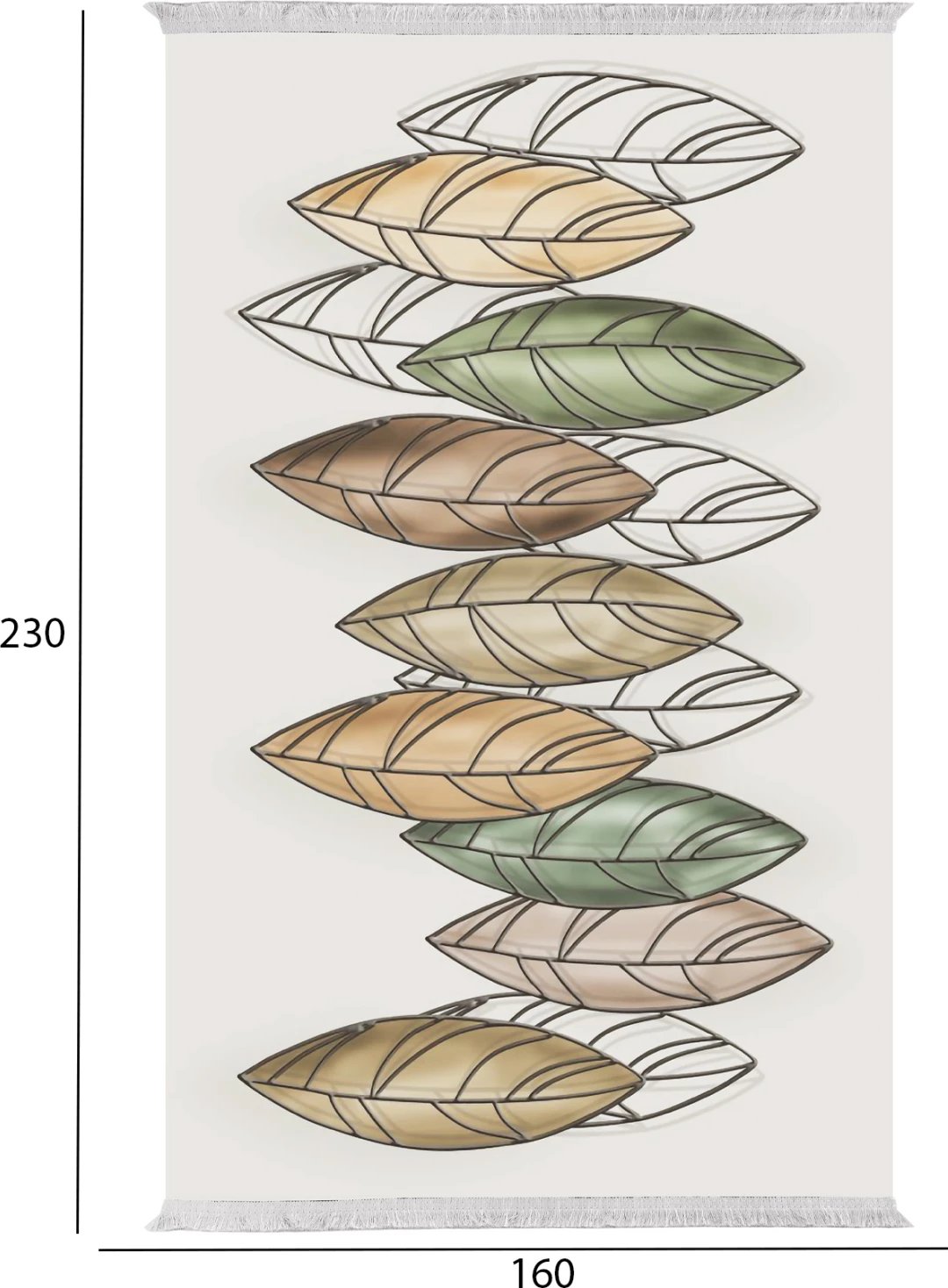 Tepih për dhomë ndeje me franja, Josiane FH7675.36, 160x230