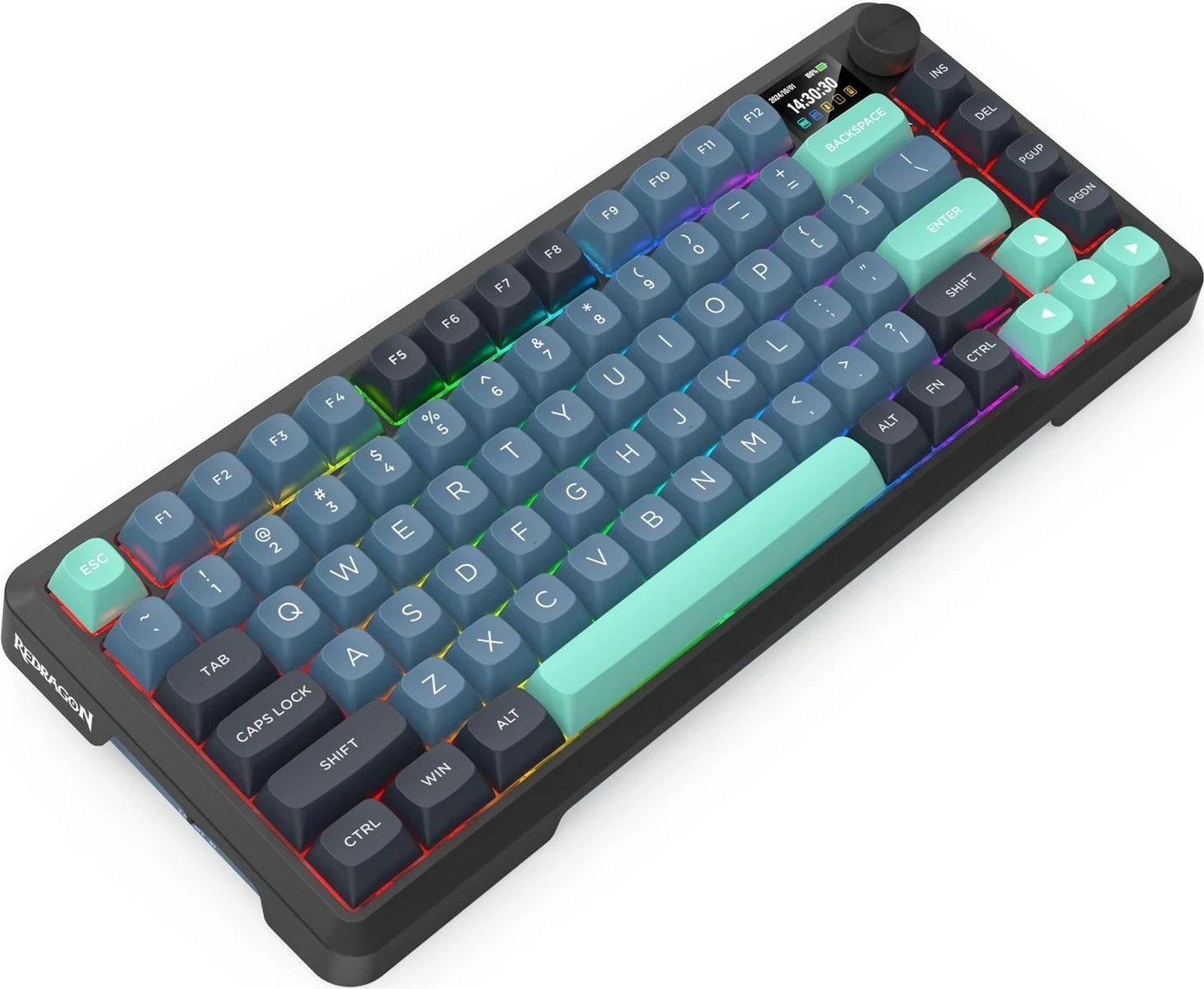 Tastierë mekanike Redragon K724GBG-RGB-PRO Behemoth, RGB, wireless/wired, grey